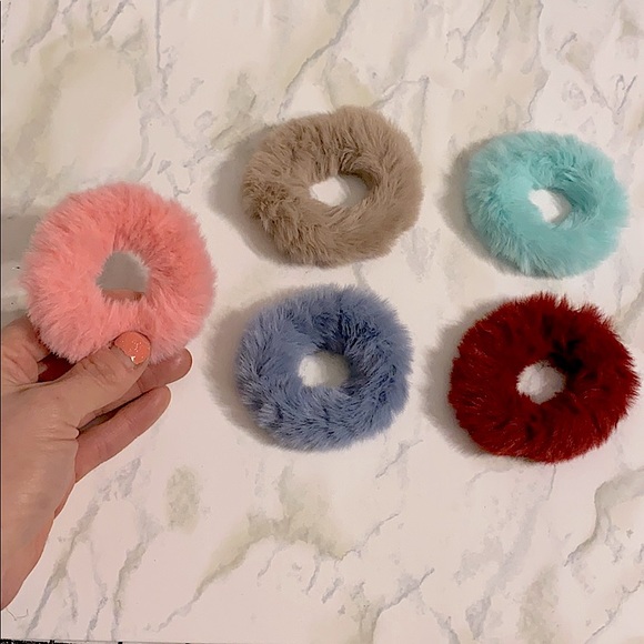 Accessories - Brand new bundle rabbit fur scrunchies